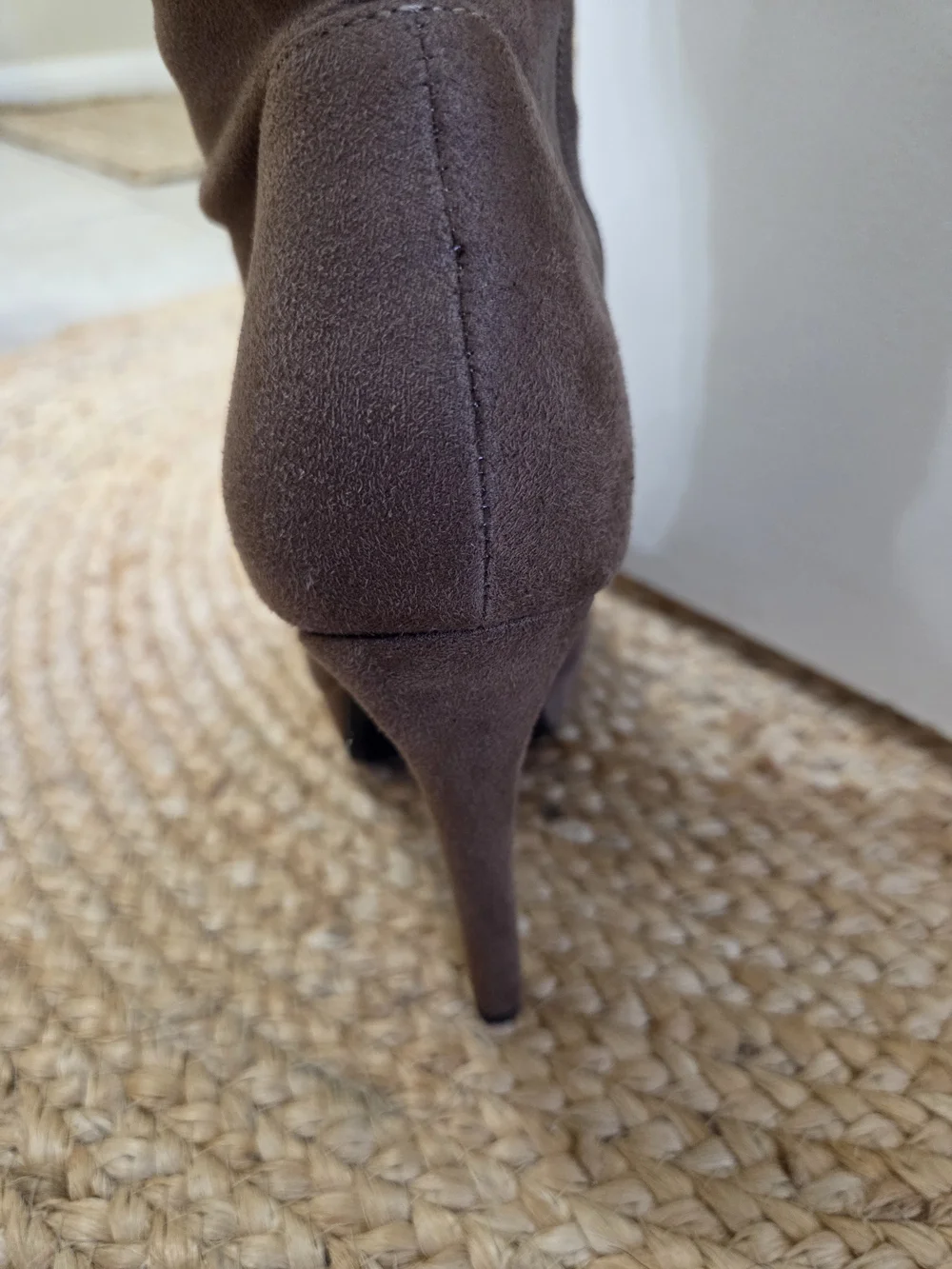 Women's Taupe Over-the-Knee Slouchy High Heel Boots